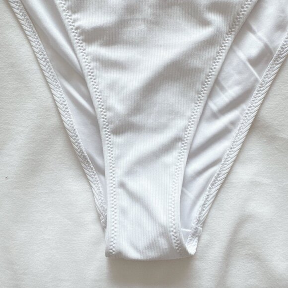 Playboy Misguided bikini bottoms Buckle Ribbed High Cheeky Waist Size 8 swimsuit - Picture 8 of 13